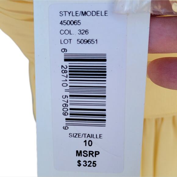 NWT Monique Lhuillier Bridesmaids Pale Yellow Strapless Mini Dress size 10 - Picture 7 of 13